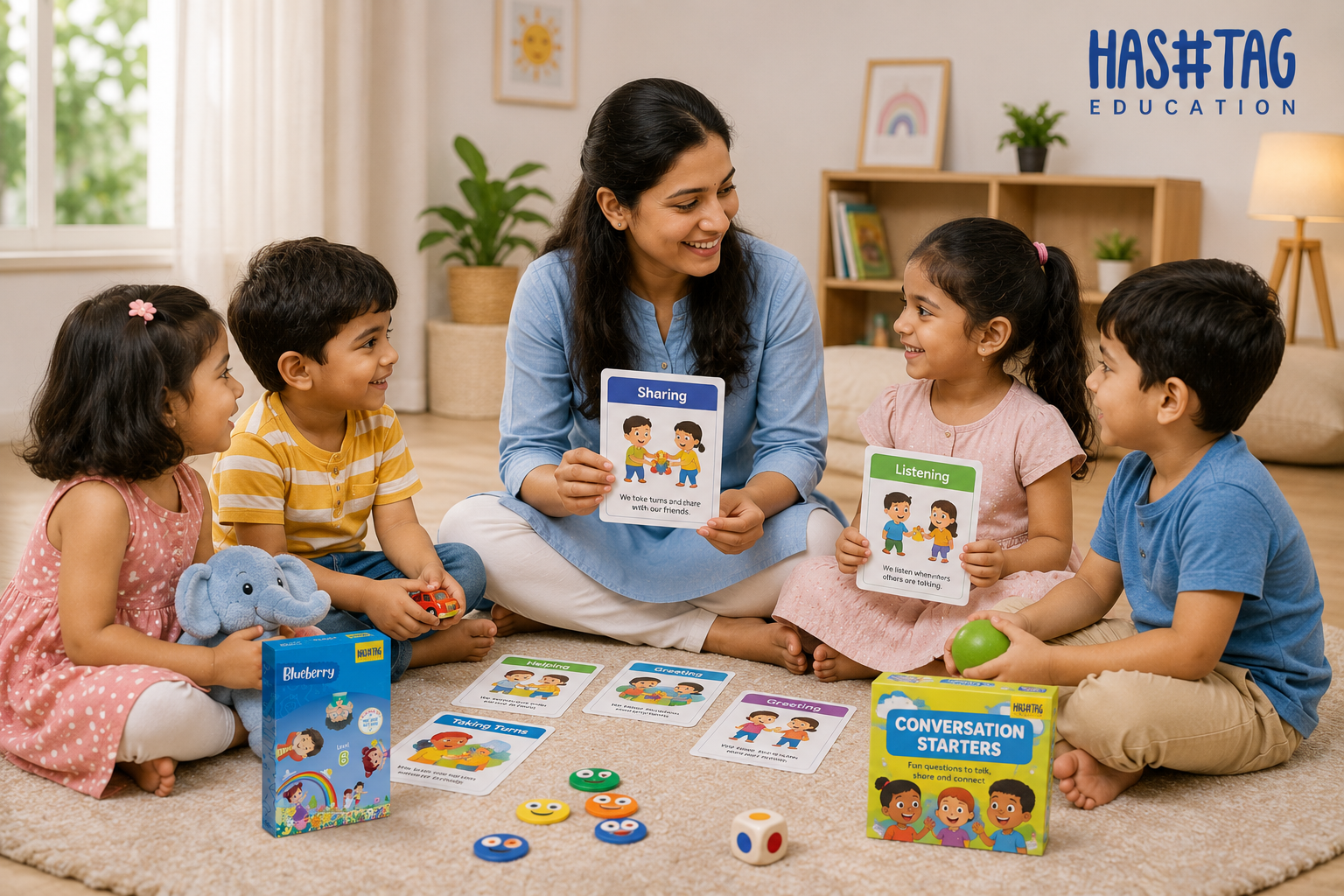 Social skills activities for preschoolers played in a small group at home