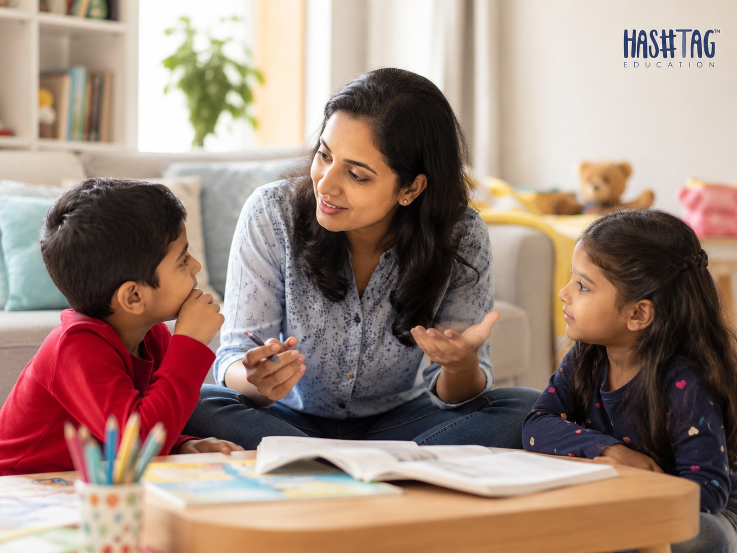 Parent helping kids make better choices through gentle conversation