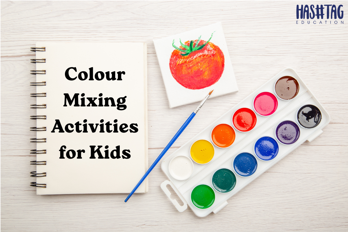 Colour Mixing Activities for Kids child mixing paints and discovering new colours at home